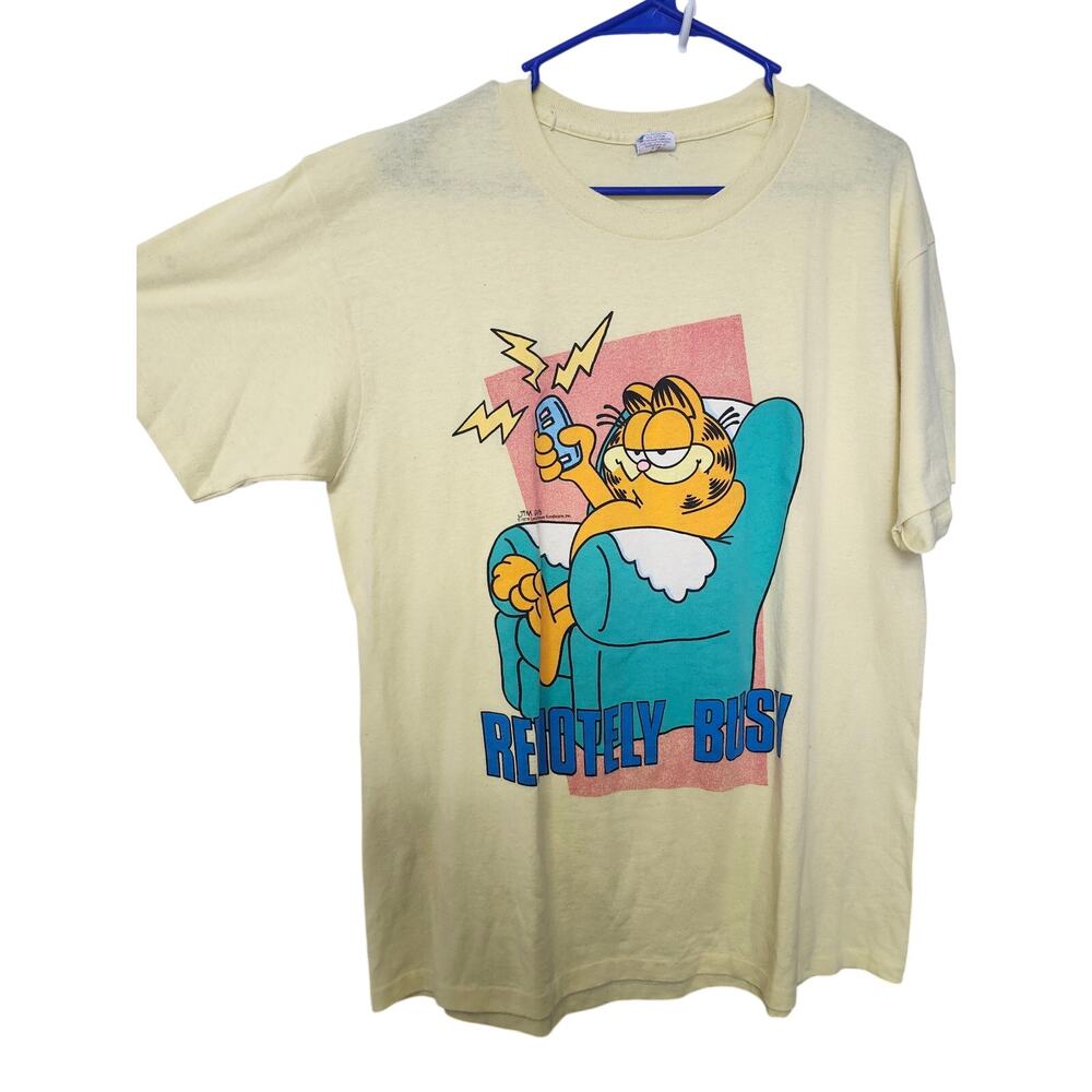 Vintage 1978 Garfield Remotley Busy Single Stitch T-Shirt Sz XL *read*